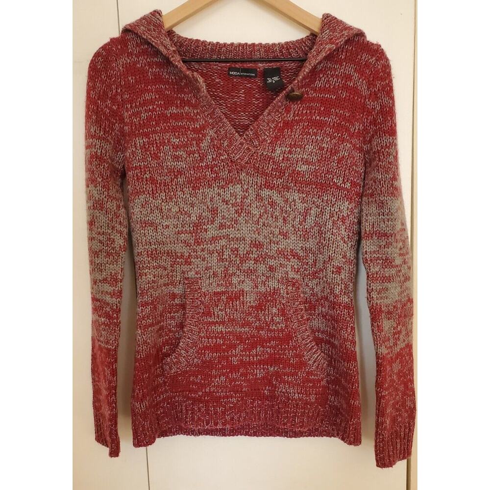 Vintage - Victoria's Secret Versatile Marbled Burgundy & Gray Sweater - Size S